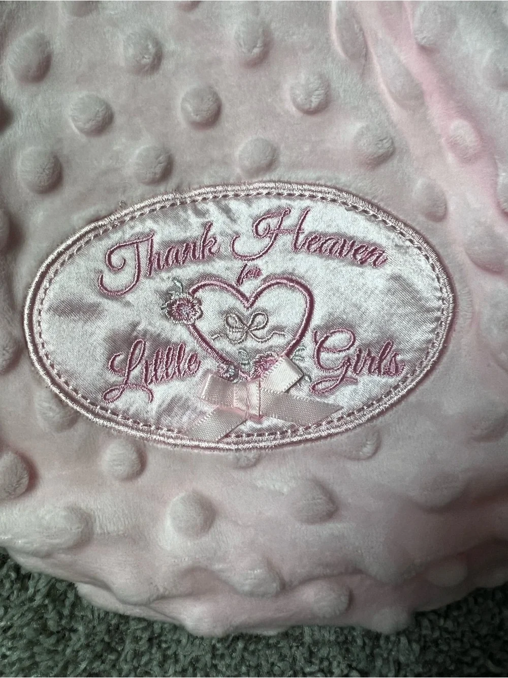 Little Me Pink Minky Swaddle Blanket with Matching Bib Set
